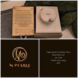 Pearl Omega Bracelet with Southsea Pearls - Blush White